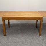 Maison Regain extendable table in solid elm, 1970s-1980s