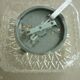 Vintage square ceiling light in 70s molded glass