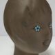 Sculptural ceramic head with blue enamelling Tekt design 60s