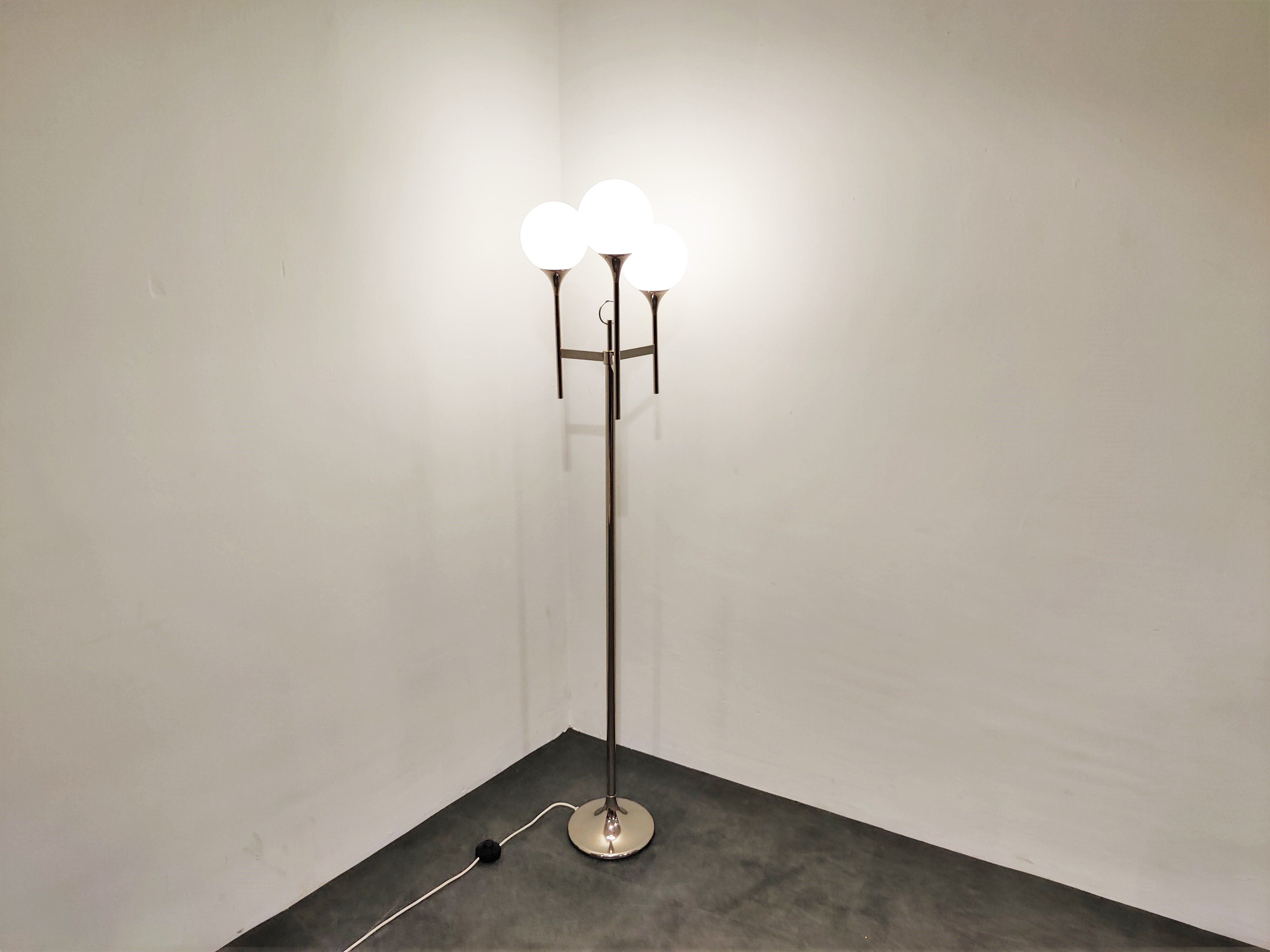 Vintage chrome Sciolari floor lamp, 1970s , Italy