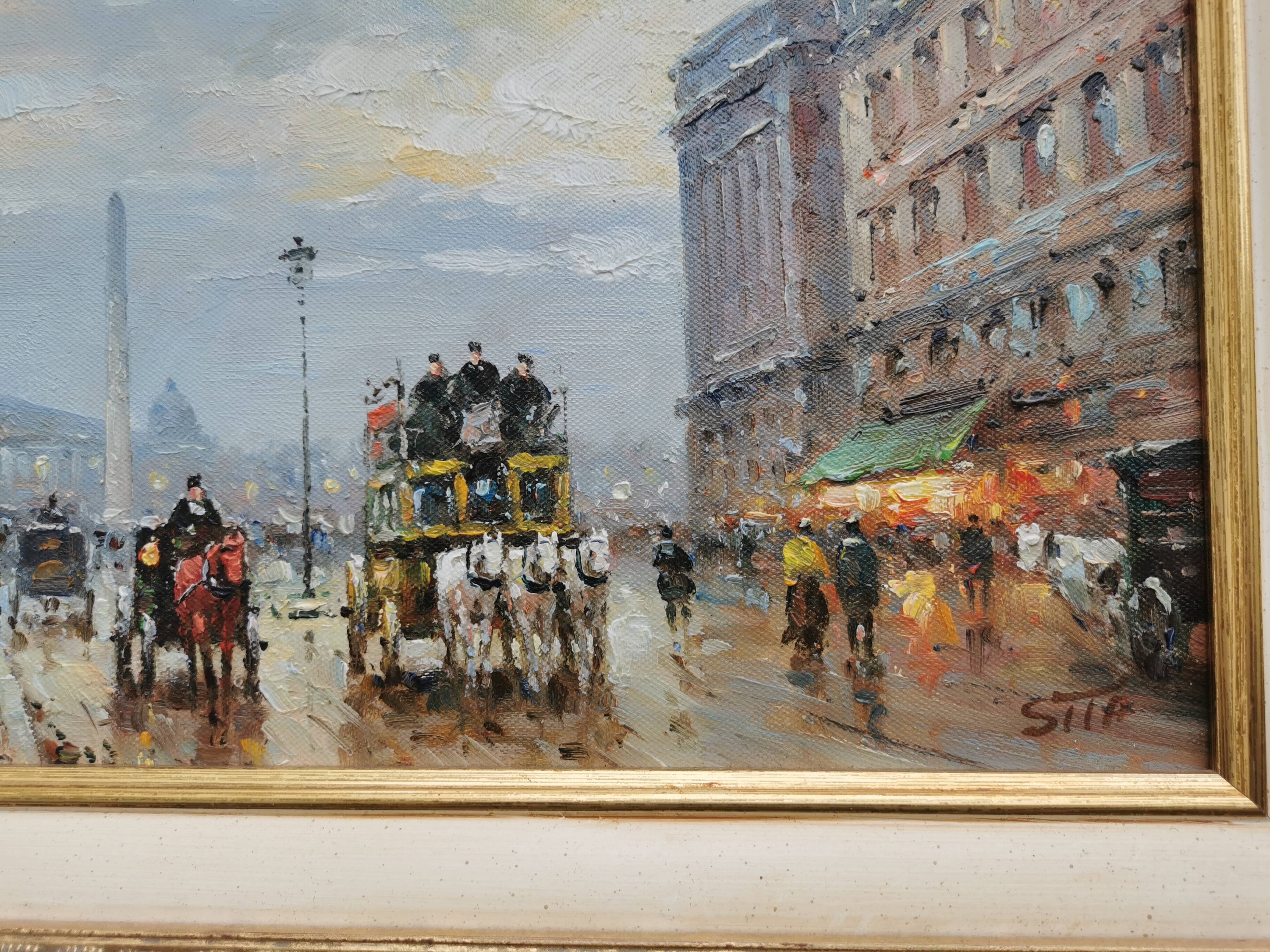 Walter SITA Oil on canvas Paris place de la concorde