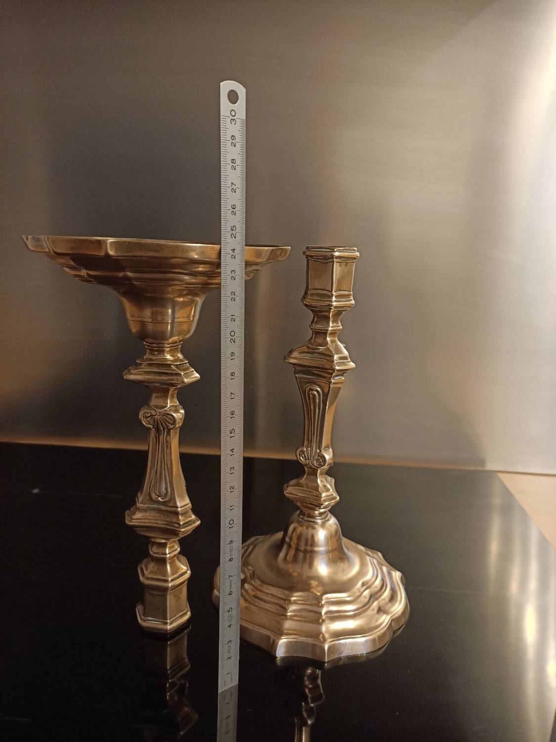 Regency candle holders in gilded bronze