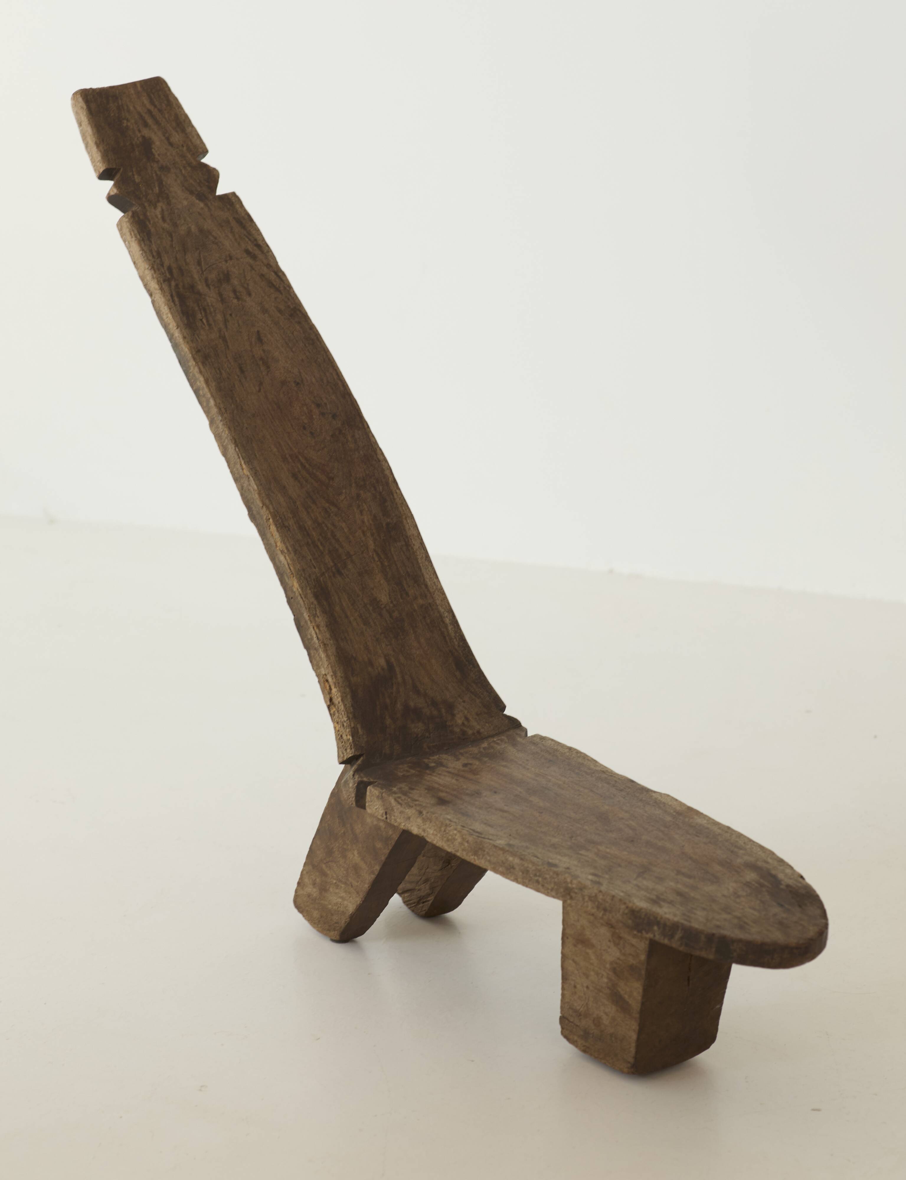 Chair / Armchair in monoxyl wood West Africa Lobi / Stargazer 1950
