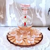 Rosé liqueur service in Hartzvillier crystal, handmade in France