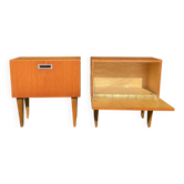 Pair of Scandinavian teak bedside tables from the 60s-70s.
