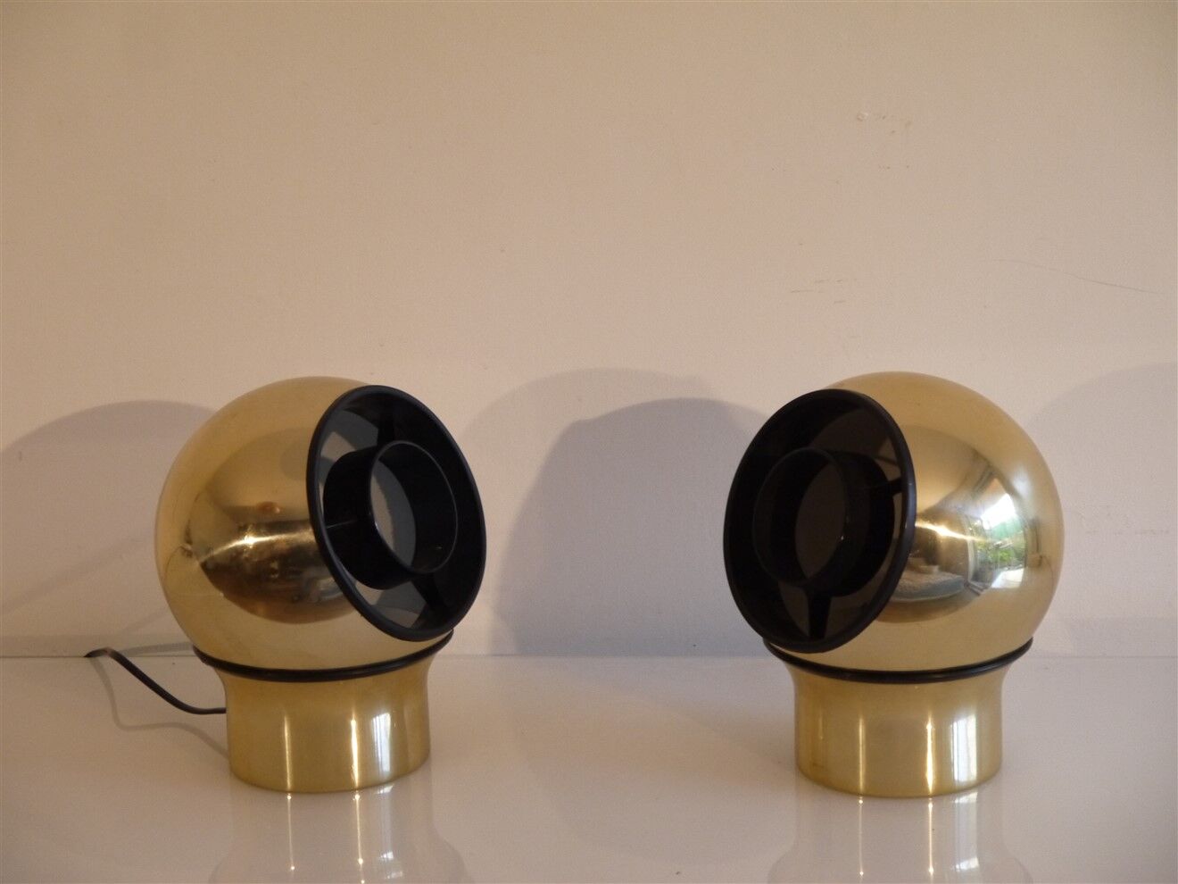 Pair of brass lamps 1970