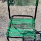 Set of 4 chairs scoubidou green and orange tubes metal black from the 60s