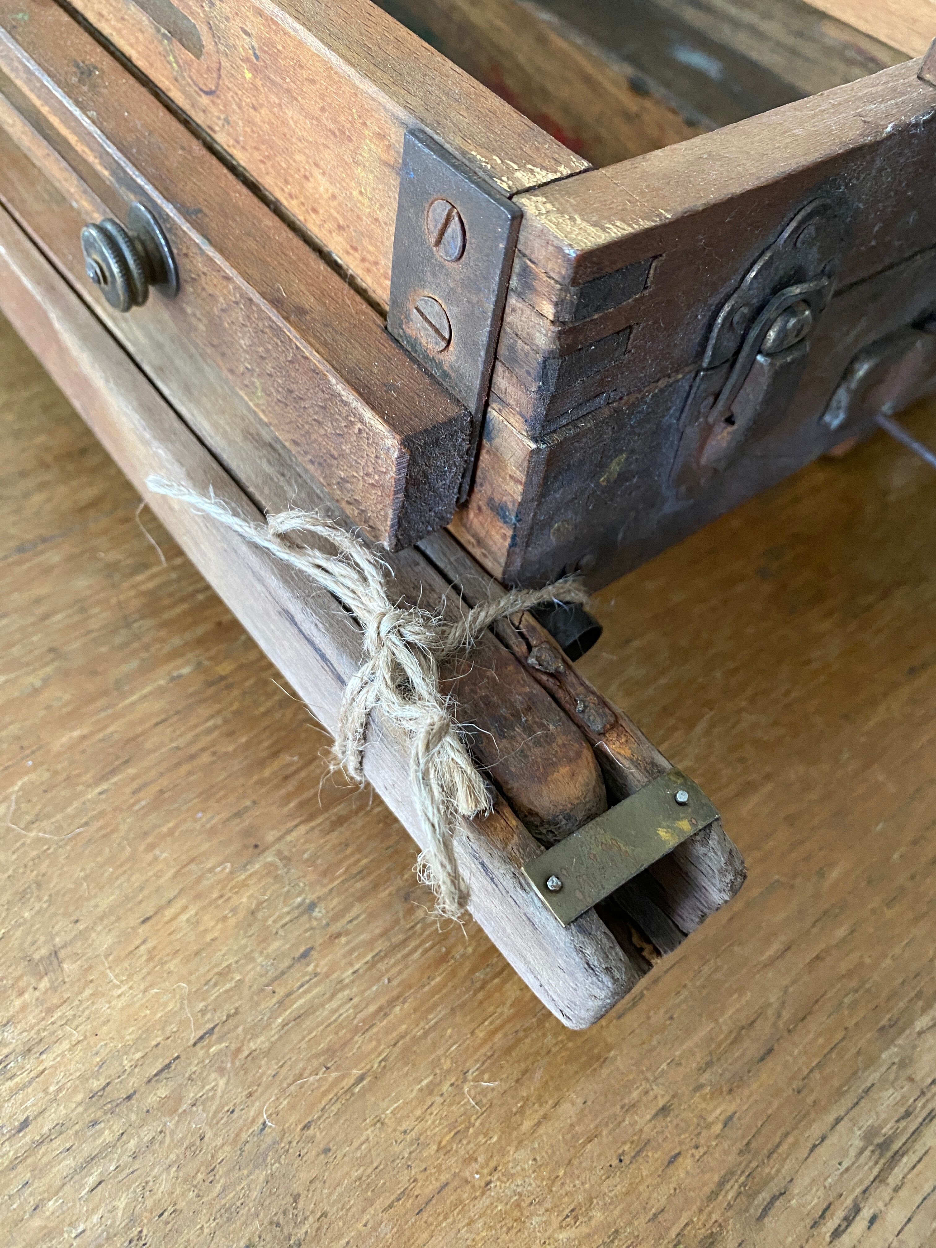 Old collapsible wooden painter's easel