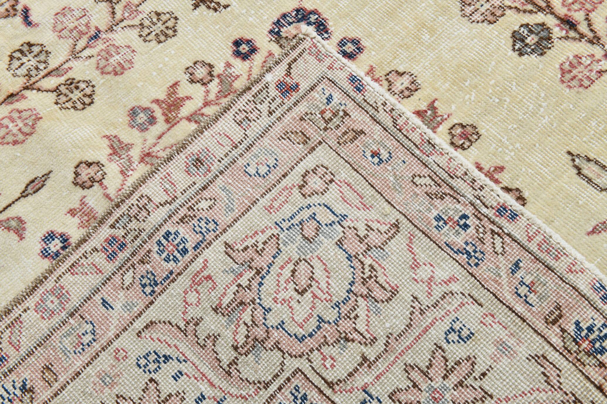 9x12 Faded Beige Large Area Vintage Persian Rug, 277x354 Cm