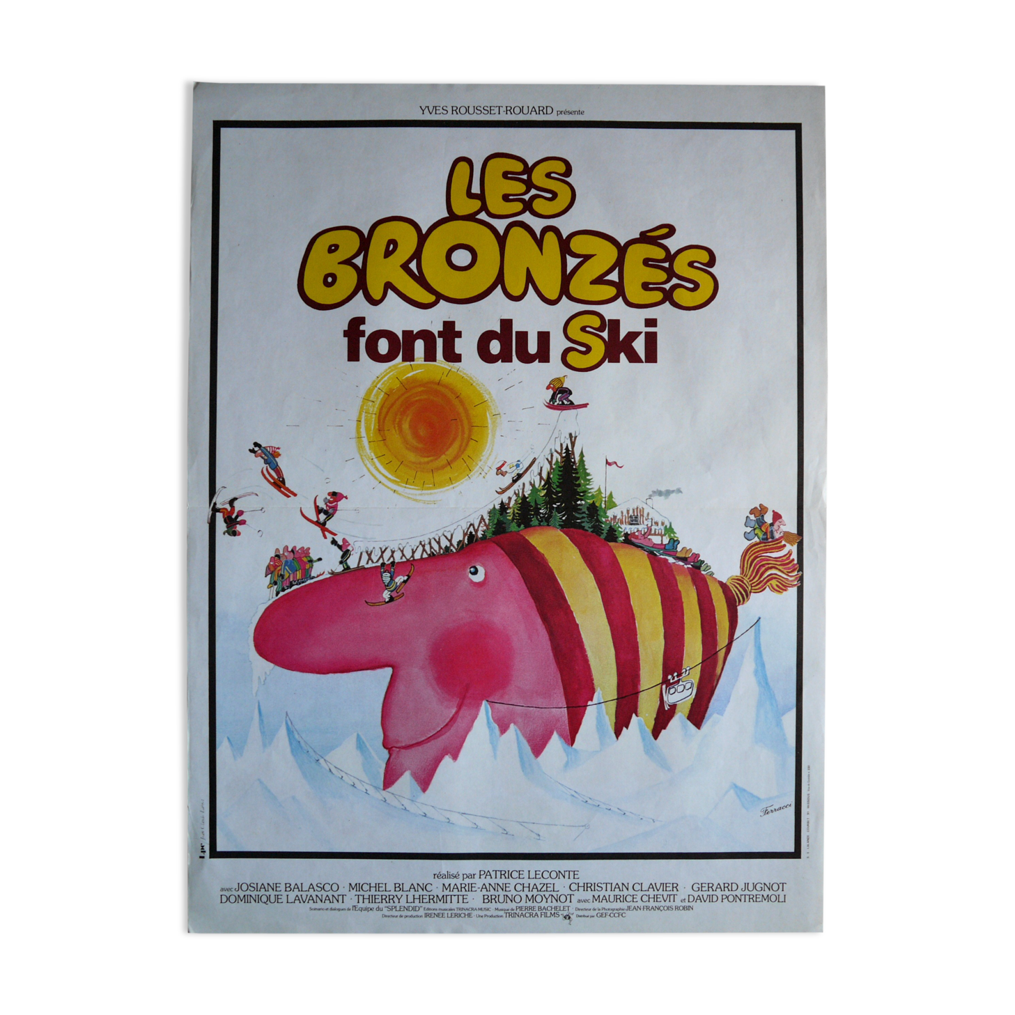 Affiche cinéma originale "Les bronzés font du ski" Patrice Leconte