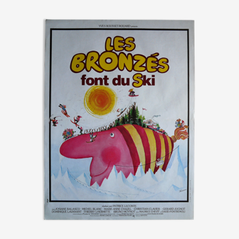 Affiche cinéma originale "Les bronzés font du ski" Patrice Leconte