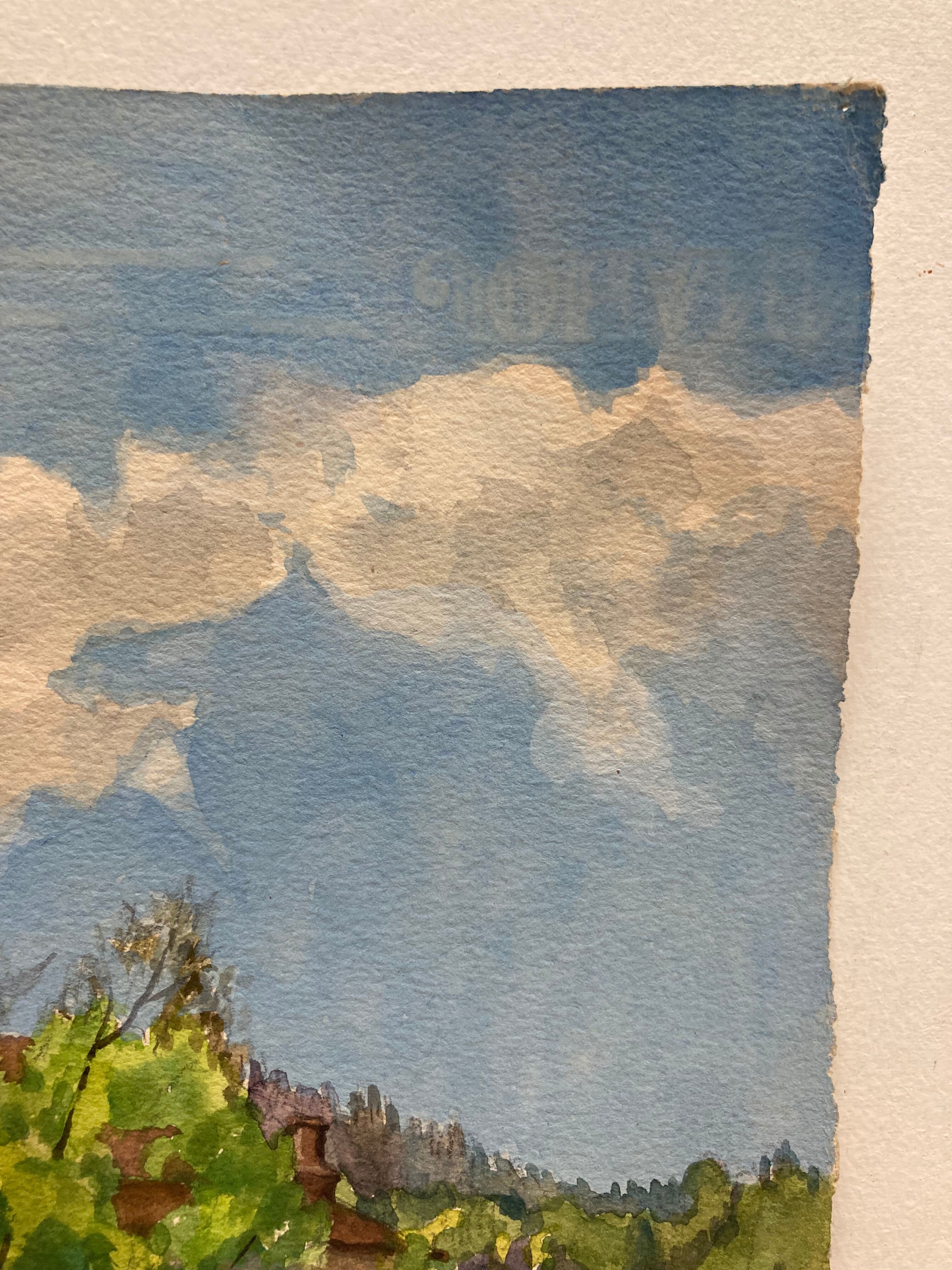 Watercolor vintage landscape