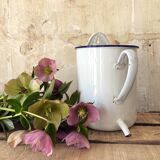 Old white and blue enamelled enema pot