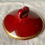 Antique Saint Clément coffee pot in burgundy and gold