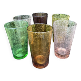 6 verres à orangeade signés Biot, années 60