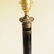 Vintage Lamp - Metal, Marble and Brass Column - Empire Style - Black and Gold