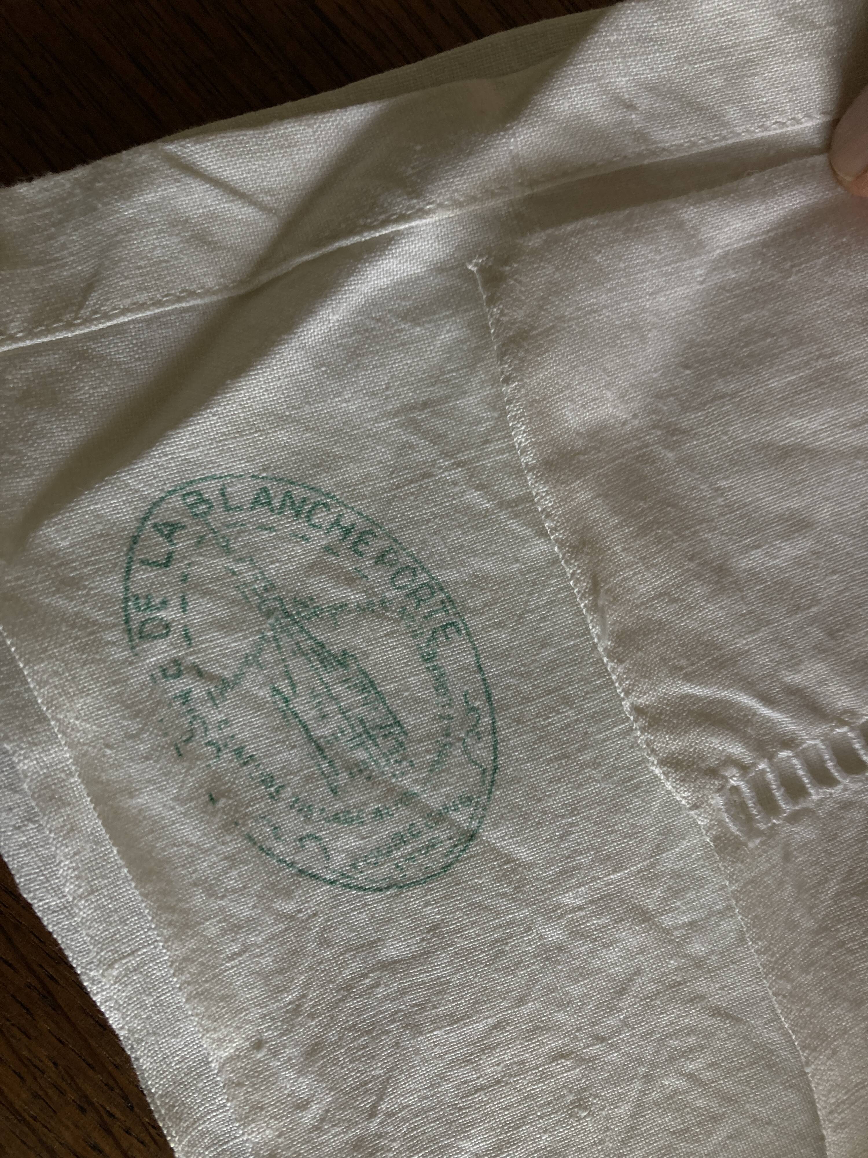 Linen sheet, reserve of antique trousseau, new with openwork and BL modernist L180