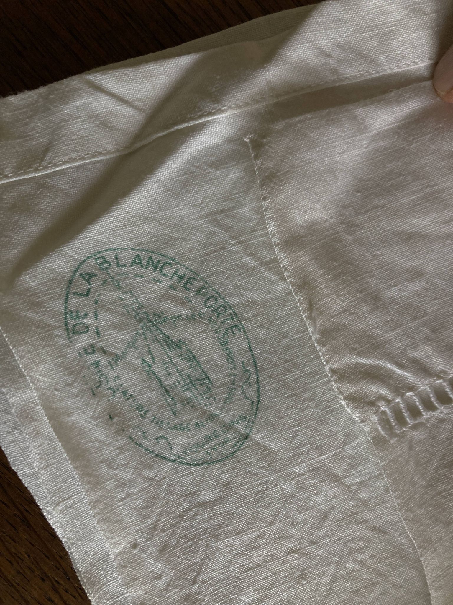 Linen sheet, reserve of antique trousseau, new with openwork and BL modernist L180