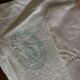 Linen sheet, reserve of antique trousseau, new with openwork and BL modernist L180
