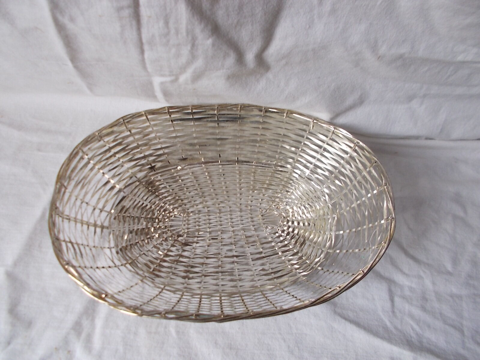 Silver metal table bread basket