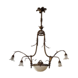 Grande suspension billard en bronze XIXème