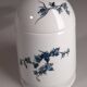 Set of sugar bowls and 7 mugs / cups with blue flowers in Limoges porcelain
