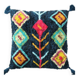 Coussin inspiration berbère bleu Azilal 45x45 cm