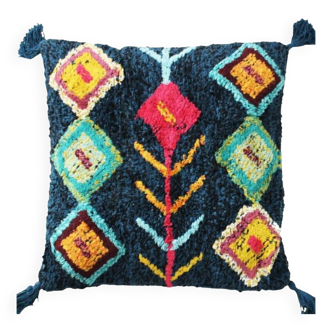 Azilal blue Berber inspired cushion 45x45 cm