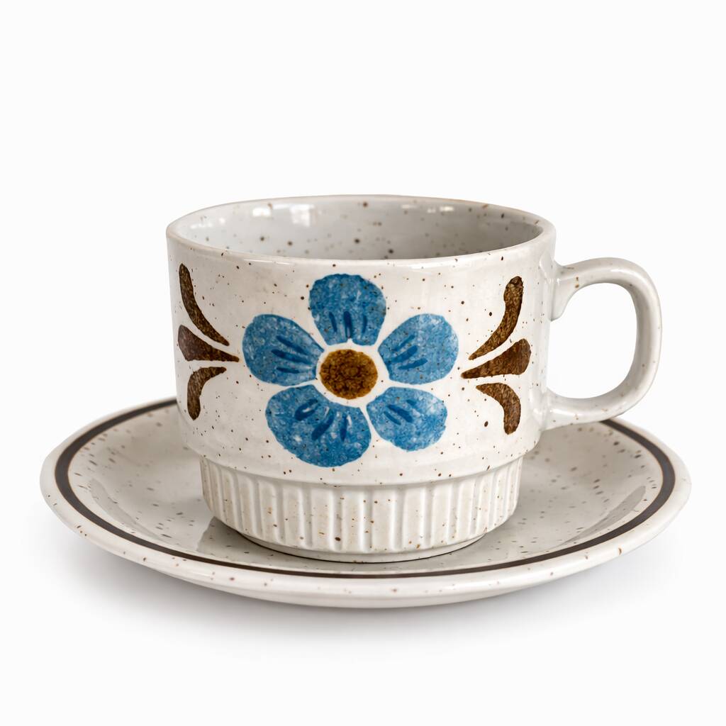 Vintage Bavaria coffee service – porcelain – blue flowers – 24 pieces – 70s