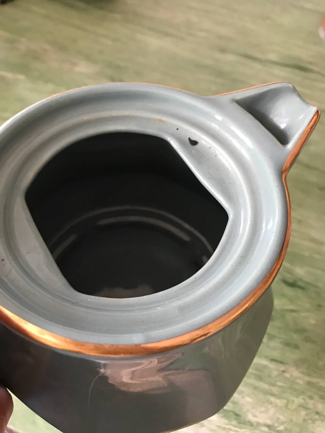 Antique celadon green teapot