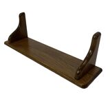Vintage book shelf wall rack 1970s in dark oak - minimalist design