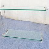 Console Design Marais International Glass and Plexiglas, circa 1980