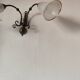 Bronze wall light with 2 lights and 2 granite glass tulips
