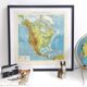 Vintage North America map from 1950