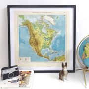 Carte Amérique du Nord vintage de 1950