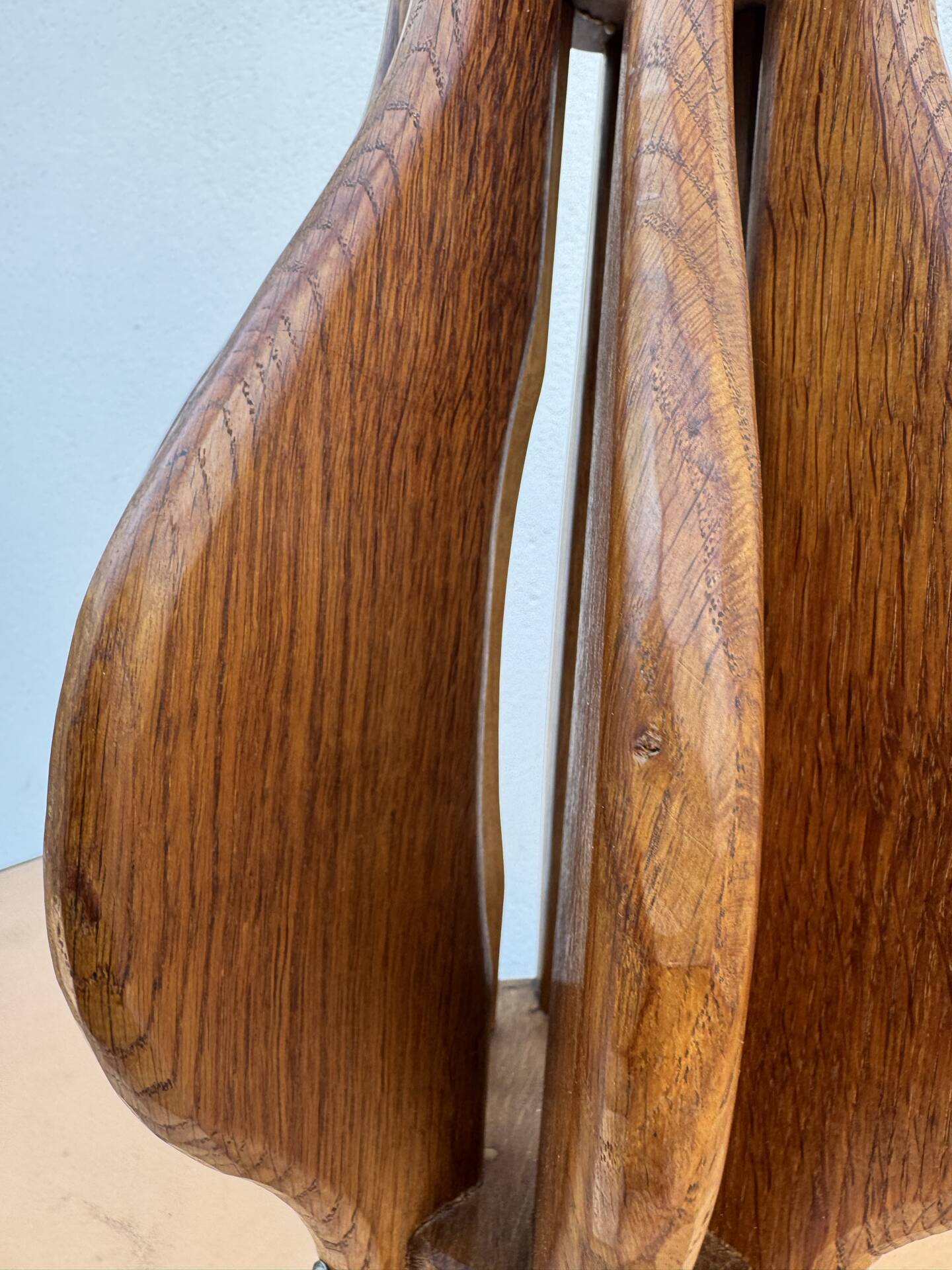 Brutalist teak wood lamp from the 1960s.