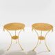 Set of 4 neoclassical side tables in brass and marble by Maison Charles, 1960.