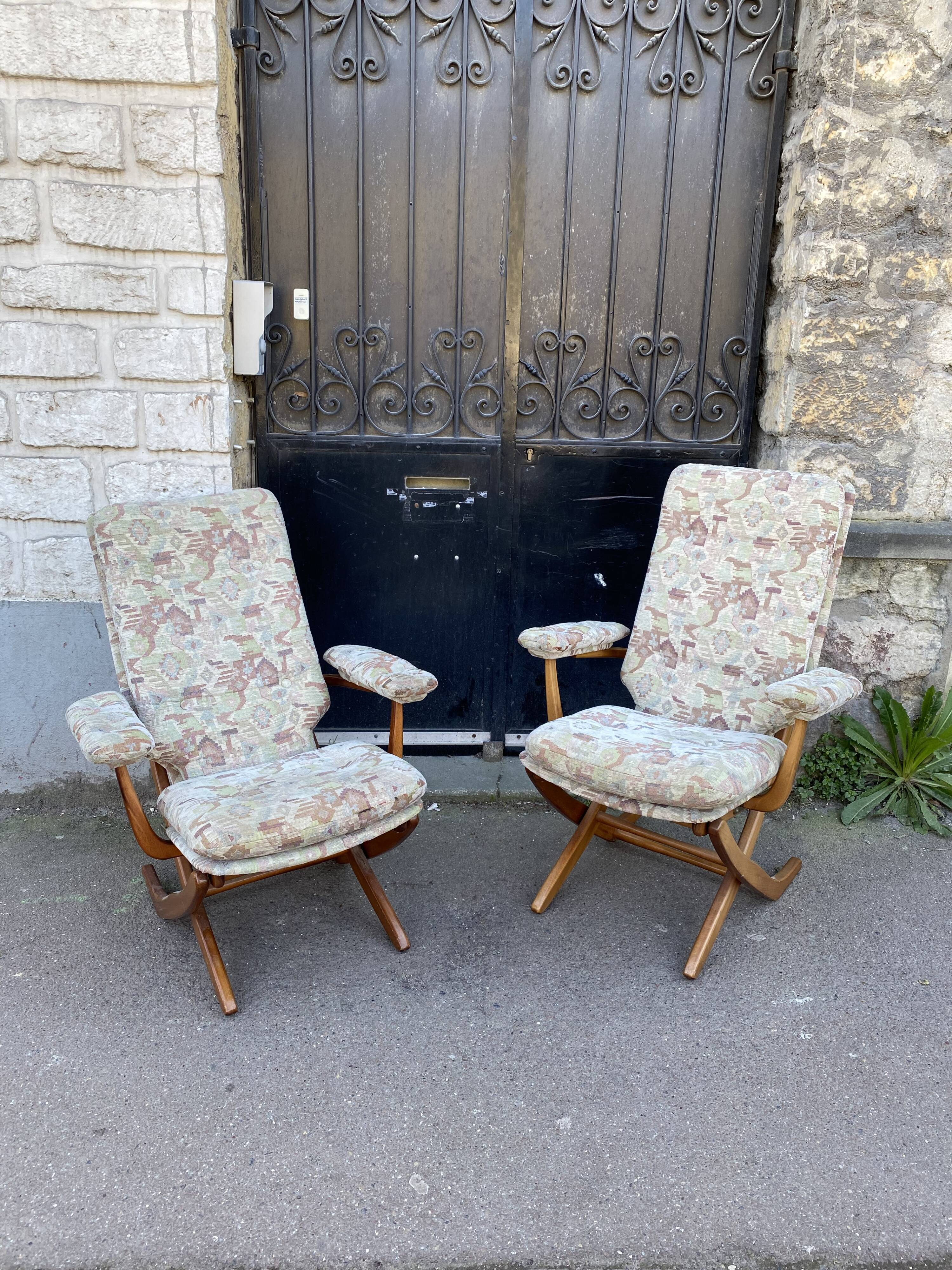 Pair of Polyconfort armchairs