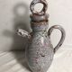 Coffee set decanter and 6 cups enamelled terracotta