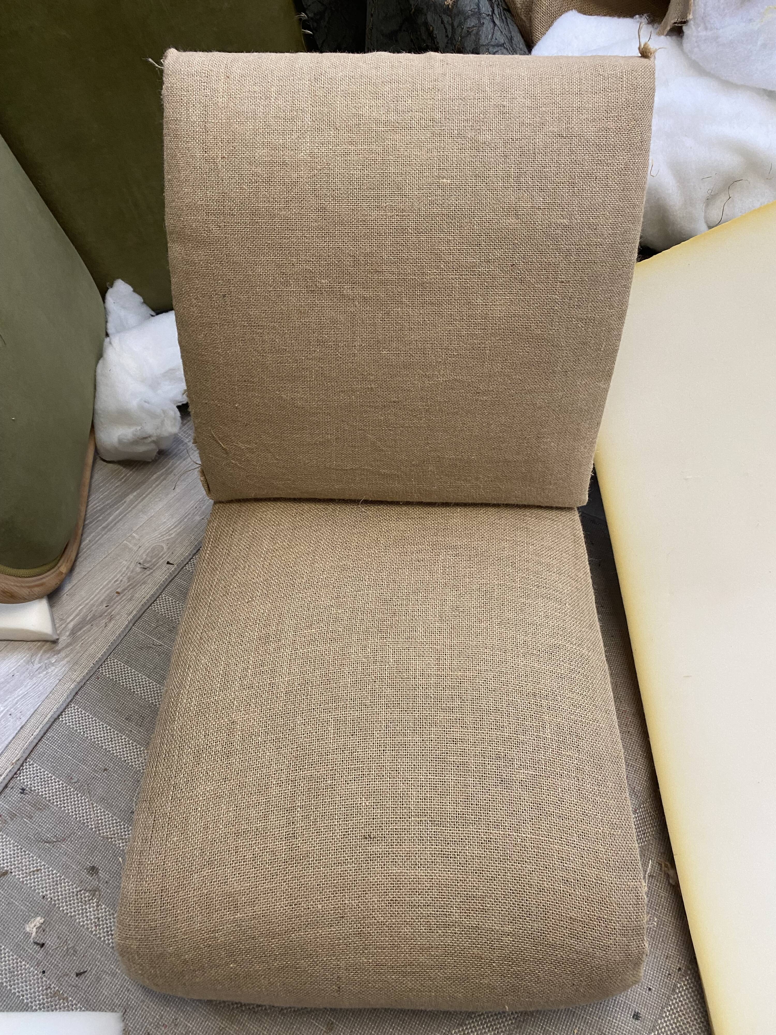Fauteuil Art Déco en tissu vert