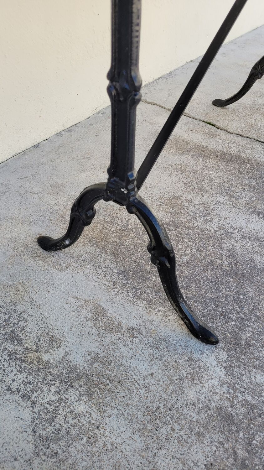 Cast iron bistro table and old oval marble top