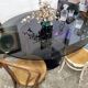 Vintage tulip foot table and smoked glass