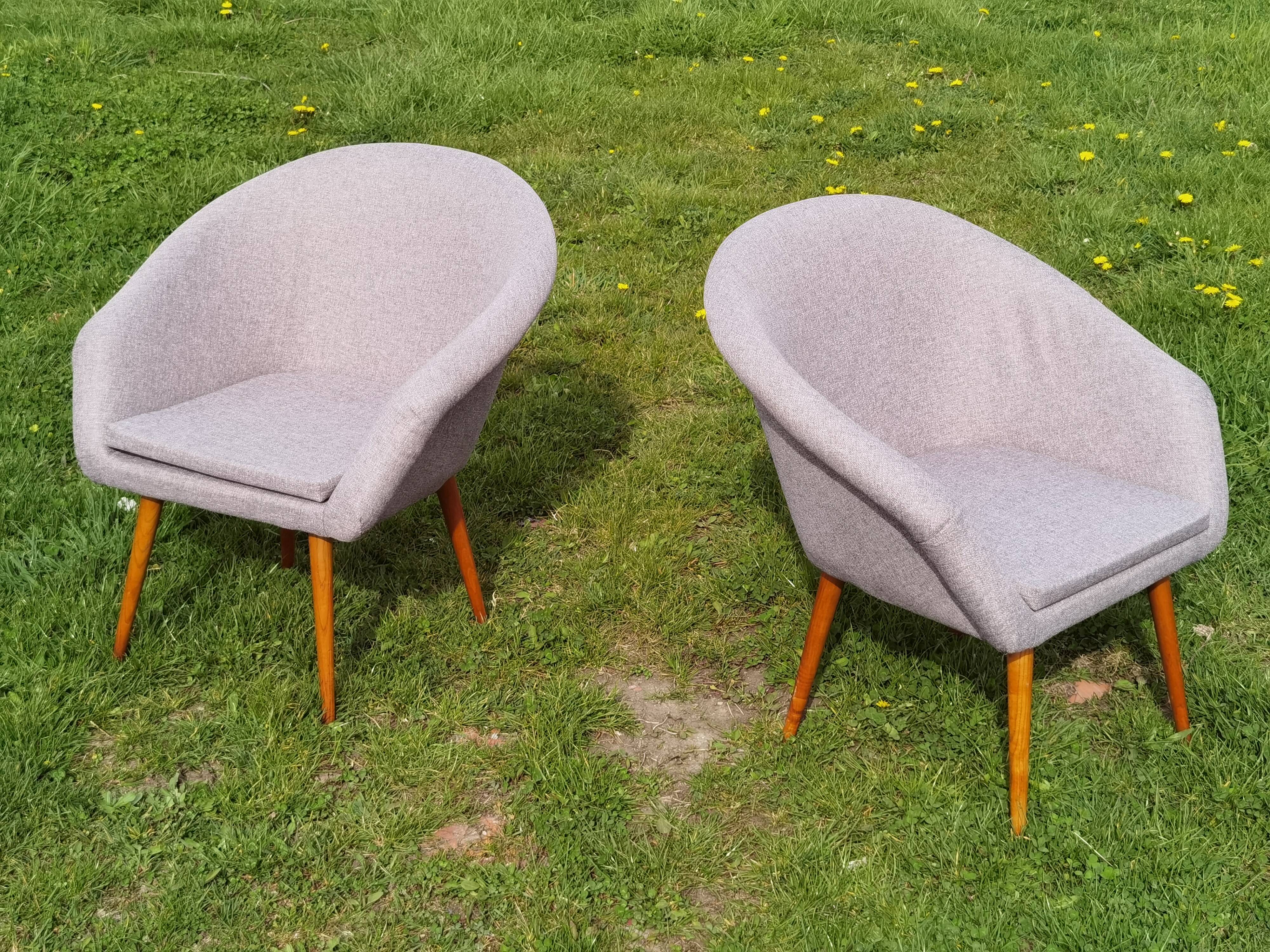 Pair of fiber armchair Miroslav Navratil gray