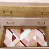 1960s chest of drawers, compass feet, rose liberté