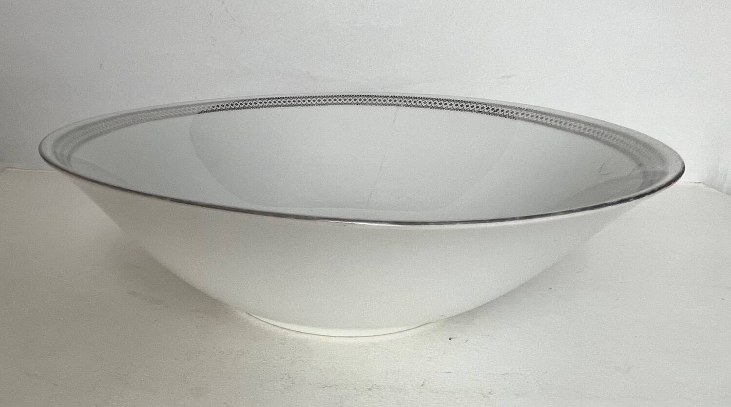 Antique white porcelain salad bowl