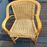 Vintage wicker armchair