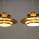 Rare golden pair of Danish design lamps  - great condition.