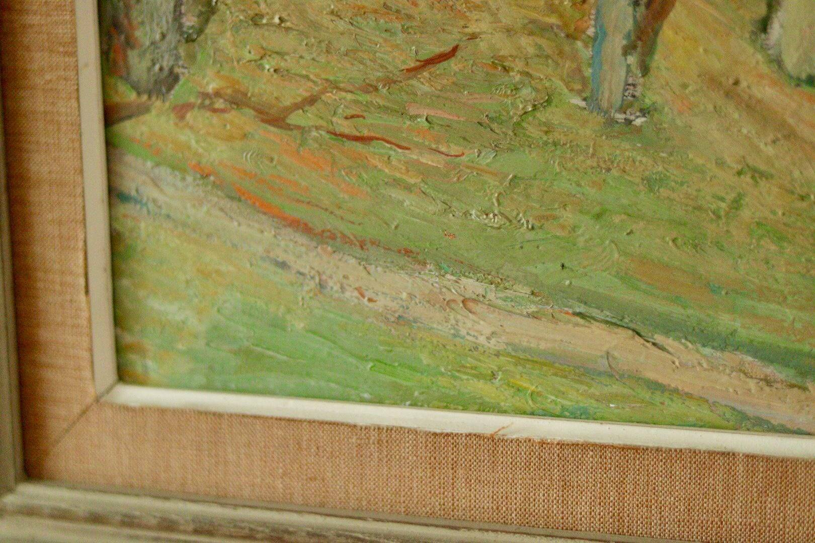 Huile sur panneau suédoise originale – « Paysage d'automne »