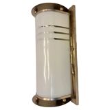XL chrome design Bauhaus wall and glass lamp 1930s - Czechoslovakia