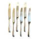6 Guy Degrenne dessert knives in silver metal